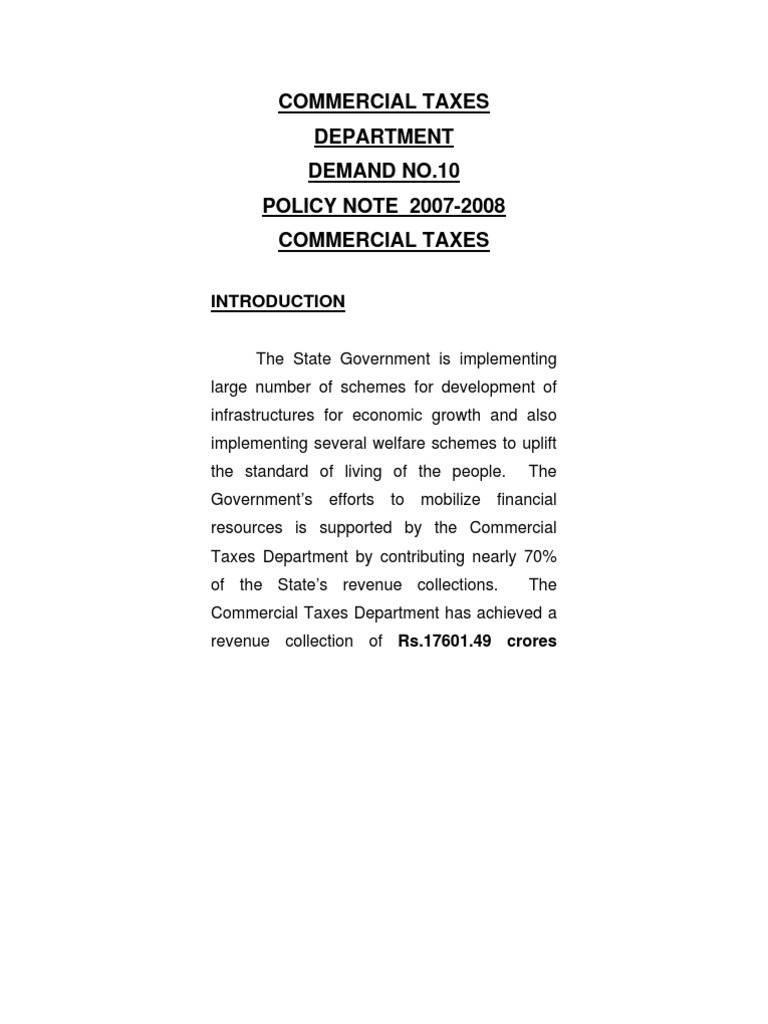 Commercial TaxesTamil Nadu PDF Value Added Tax Government Of India