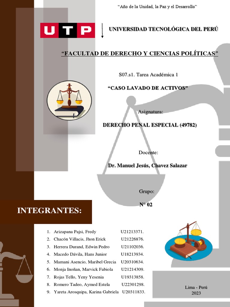 Análisis del Caso Lavado de Activos | PDF | Lavado de dinero | Derecho ...