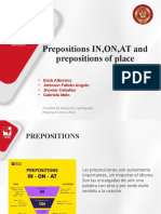 Prepositions IN, ON, AT and Prepositions of Place