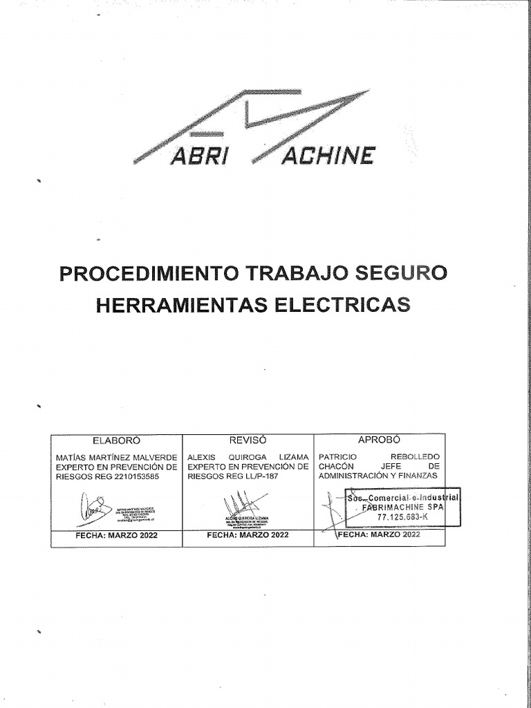 Seguridad en el Uso de Herramientas Eléctricas | PDF | Bienes ...