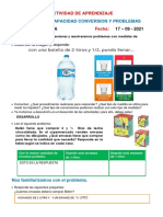 Matematica 17 - 09 - 2021: Medidas de Capacidad Conversion Y Problemas