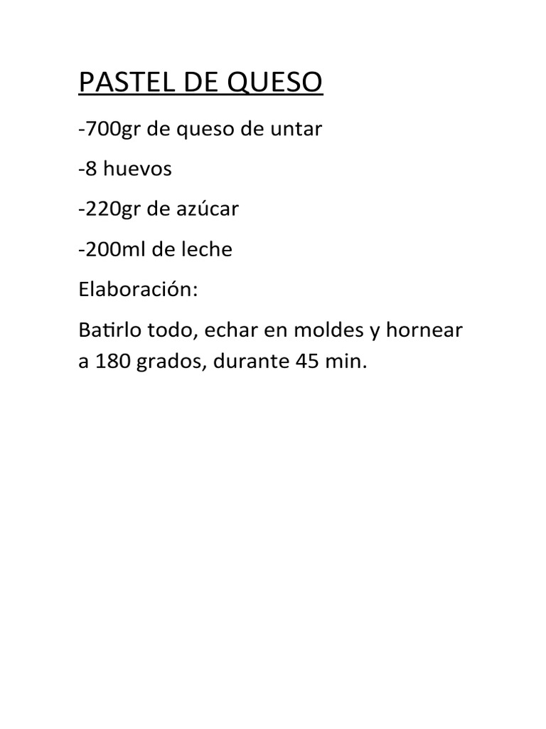 Pastel de Queso PDF