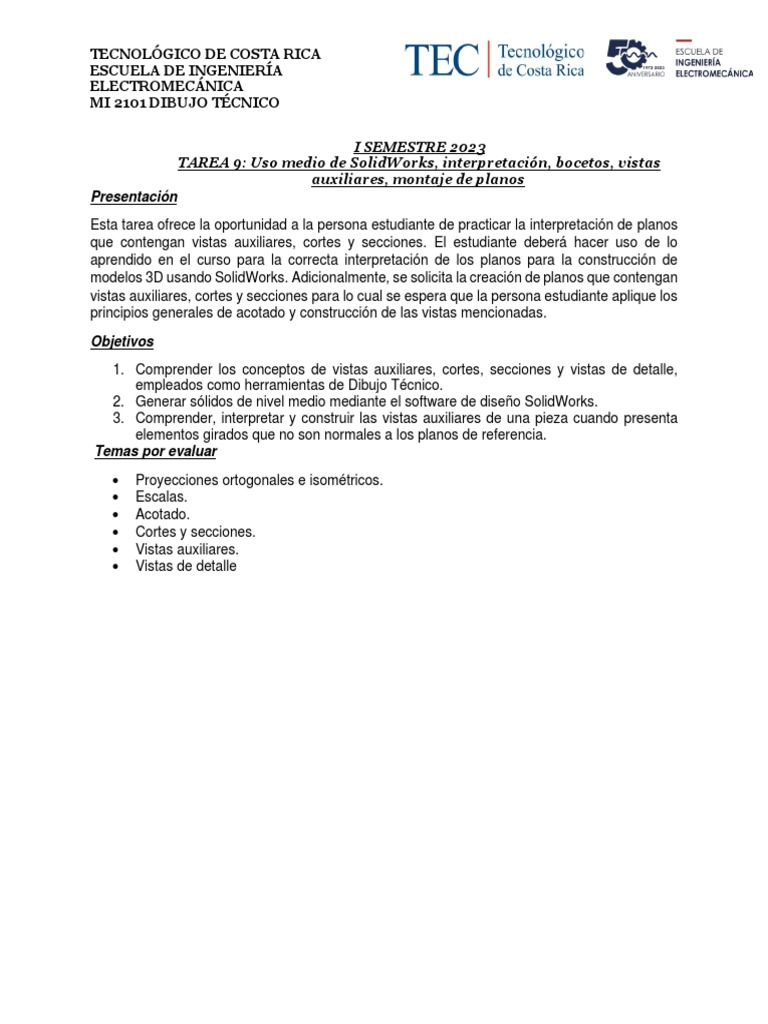 Tareas Tarea 9 Tarea 9 V3 Pdf Dibujo Técnico Ingeniería