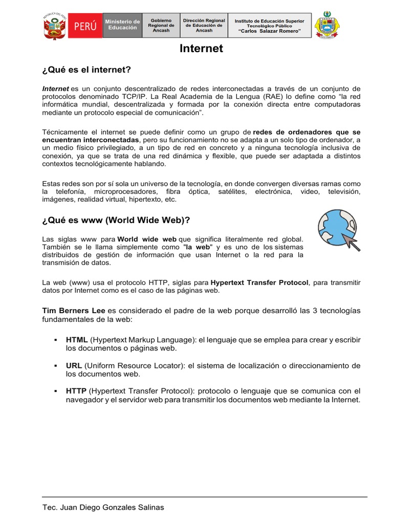 Definición y Funciones del Internet | PDF | Red mundial | Internet y web