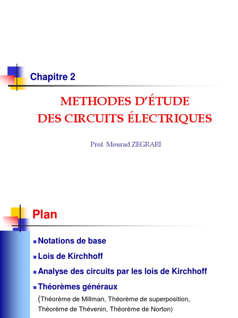 Méthodes d'étude des circuits électriques PDF Matrice — free download