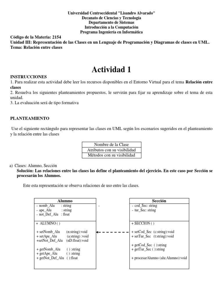 Ejercicios Resueltos Unidad III Tema 2 | PDF | Lenguaje de modelado ...