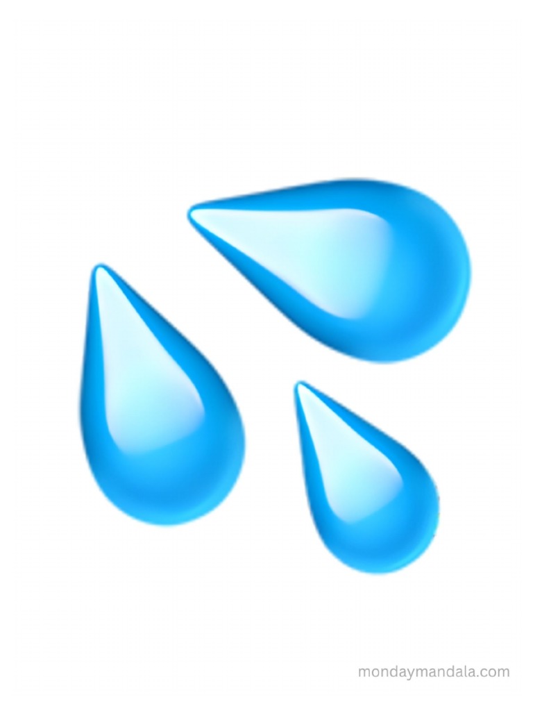 Printable Splashing Sweat Symbol Emoji PDF