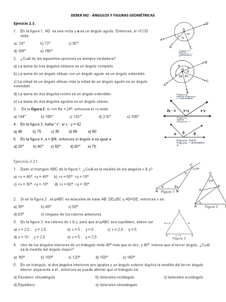 M2 Deber ángulos Y Figuras Geométricas Pdf