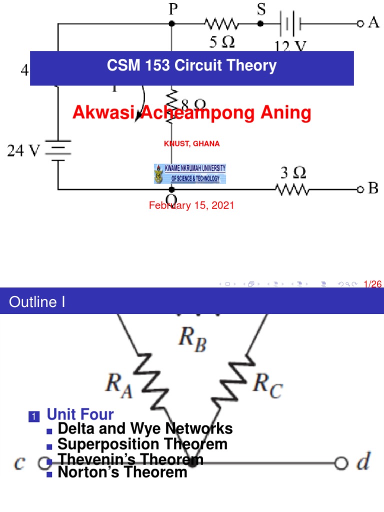 CSM 153 Unit 4 - CIRCUIT THEORY 2 | PDF | Network Analysis (Electrical ...
