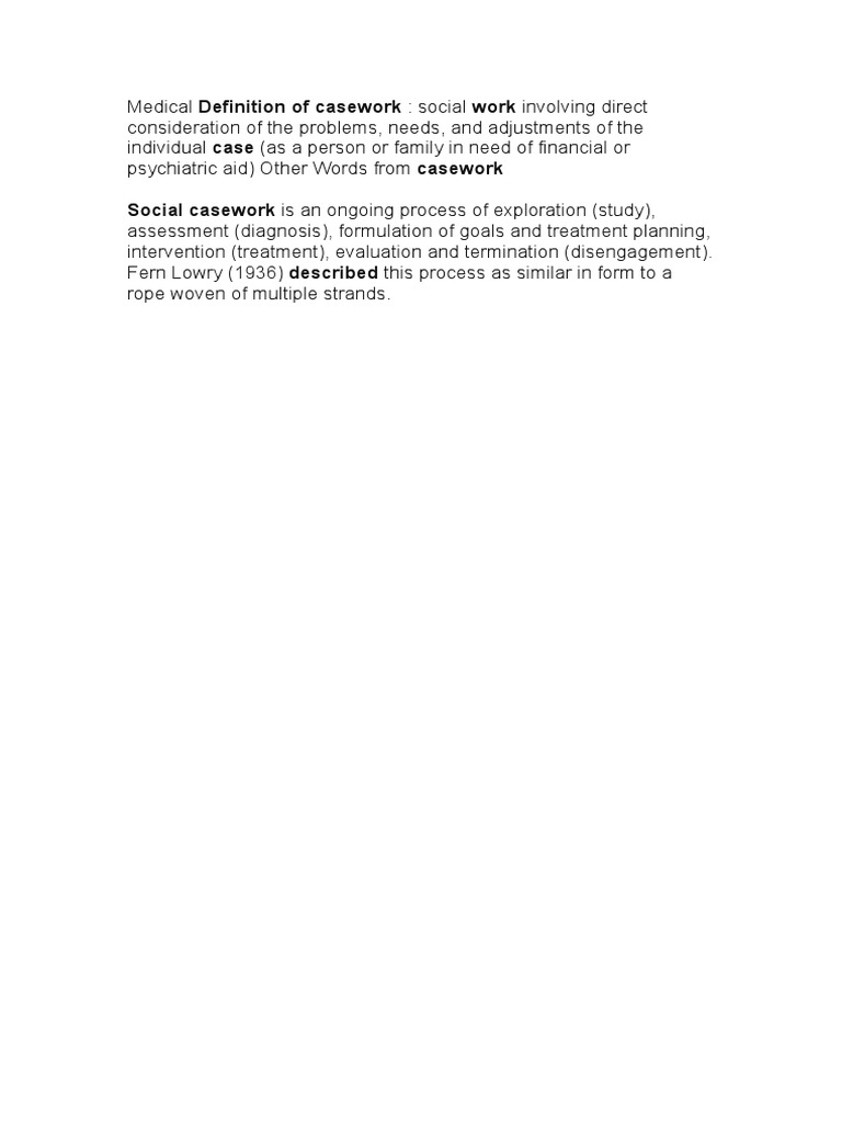 Definition of Casework PDF