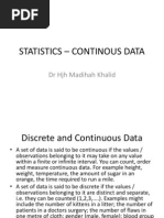 STAISTICS – CONTINOUS DATA