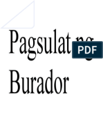 Pagsulat NG Burador