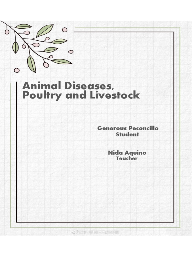 Animal Diseases, Poultry and Livestock PDF Infection Avian Influenza