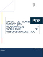 Manual de Planificación Estructuras Programáticas y Formulación Del Presupuesto Solicitado MEF