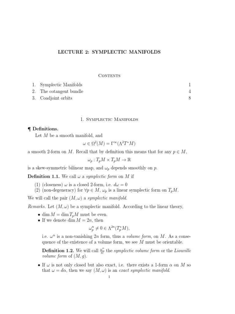 Symplectic Manifold Pdf | Hamiltonian Symplectic Manifolds – ZVARH