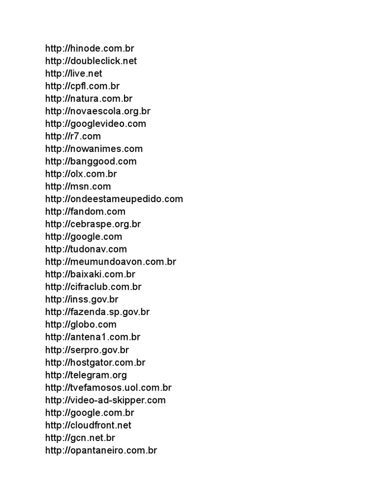 Lista de Sites com Cookies Disponíveis | PDF