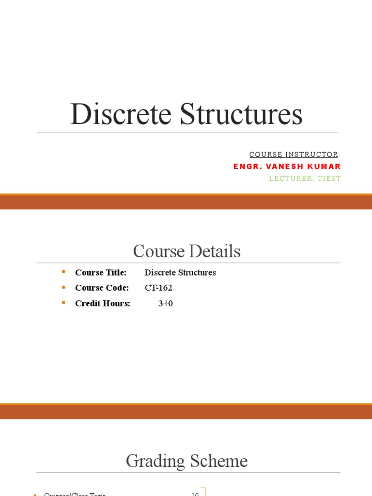 Discrete Structures Introductory Lecture | PDF | Discrete Mathematics ...