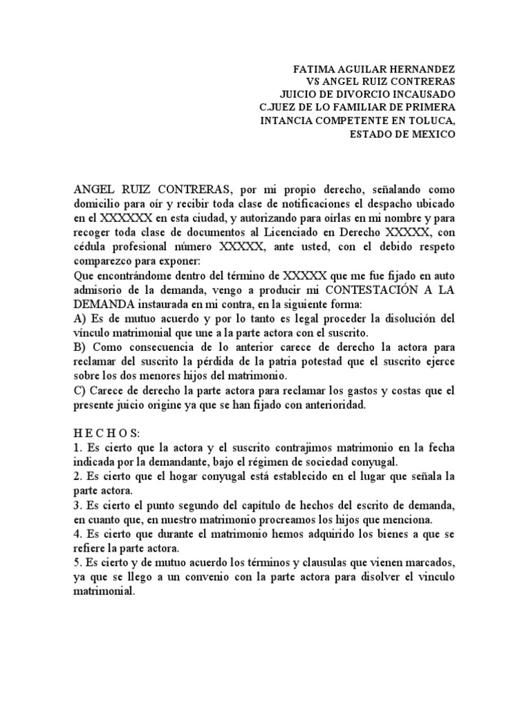 Contestacion de Demanda | PDF