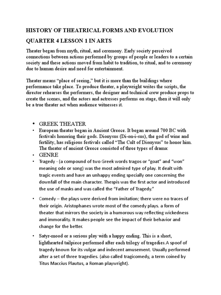 history-of-theatrical-forms-and-evolution-pdf-theatre-tragedy