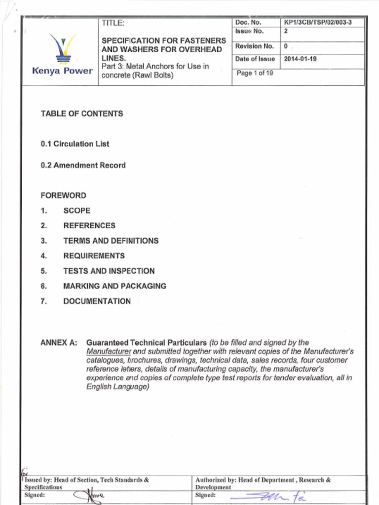 KP1-3CB-TSP-02-003-3 Specification For Fasteners and Washers For ...