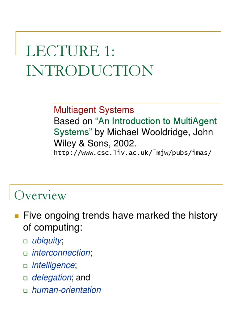 Introduction to Multiagent Systems | PDF | Artificial Intelligence ...