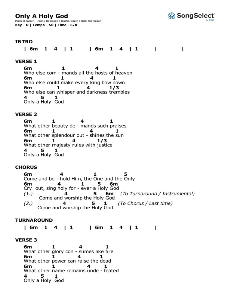 Only A Holy God D | PDF | Song Structure