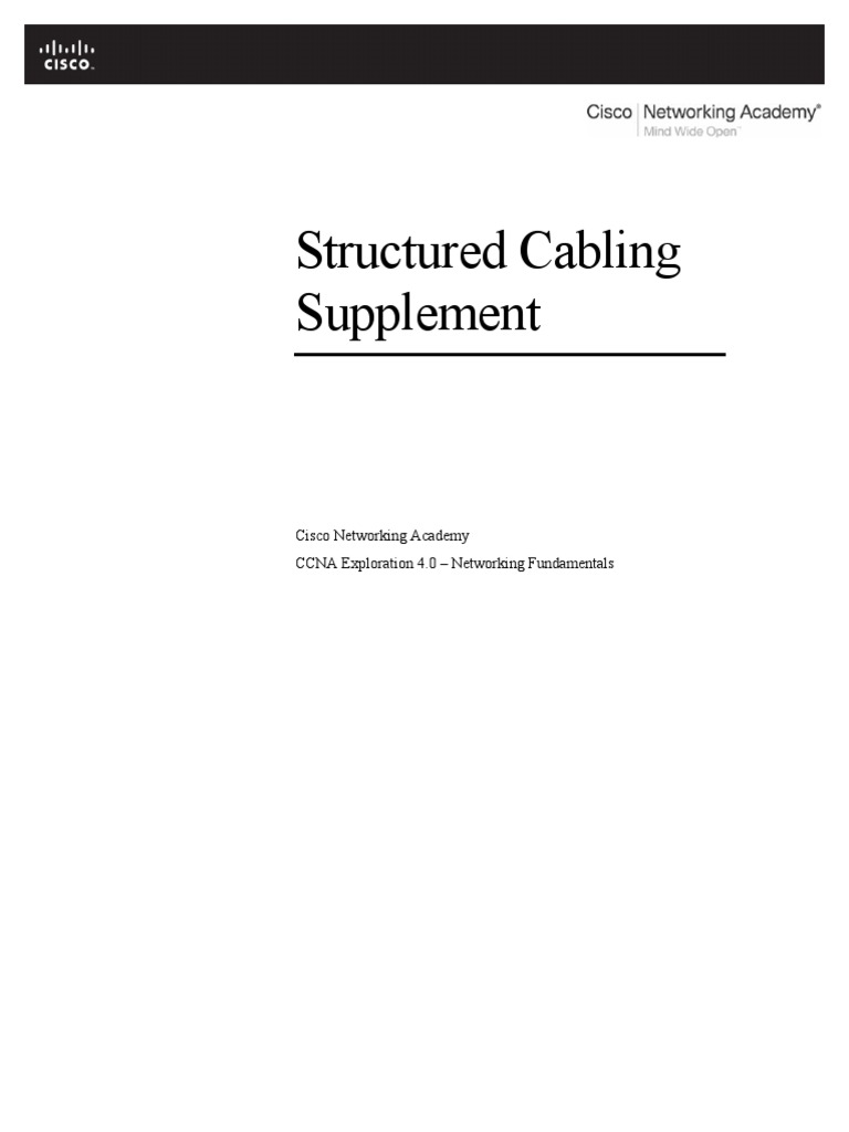 Structured Cabling Guide for CCNA 4.0 | PDF | Optical Fiber | Computer ...