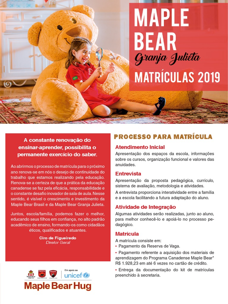 Mensalidades e Matrículas Maple Bear | PDF | Pedagogia