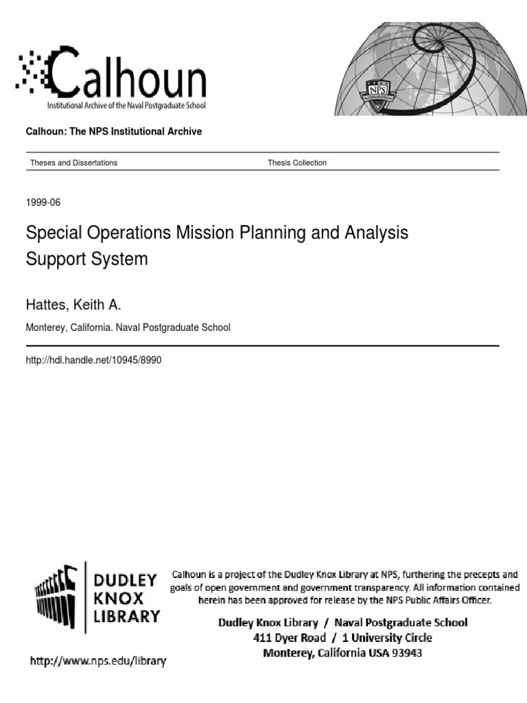 Special Operations Mission Planning and Analysis Support System | PDF ...
