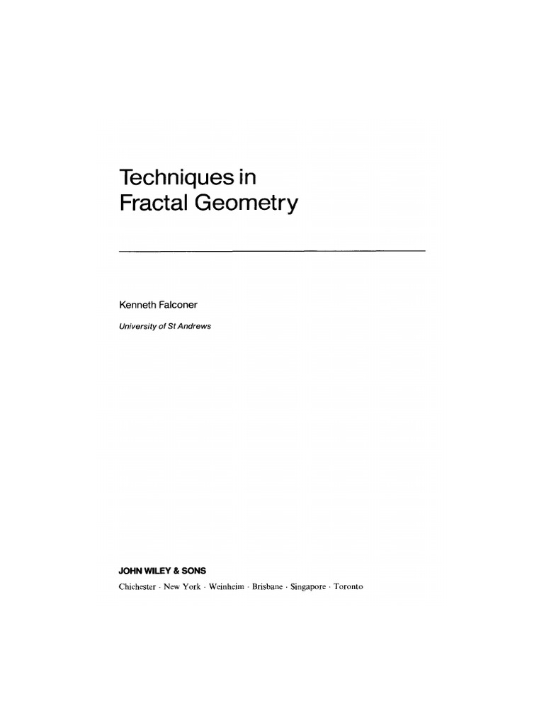 Falconer Techniques in Fractal Geometry PDF