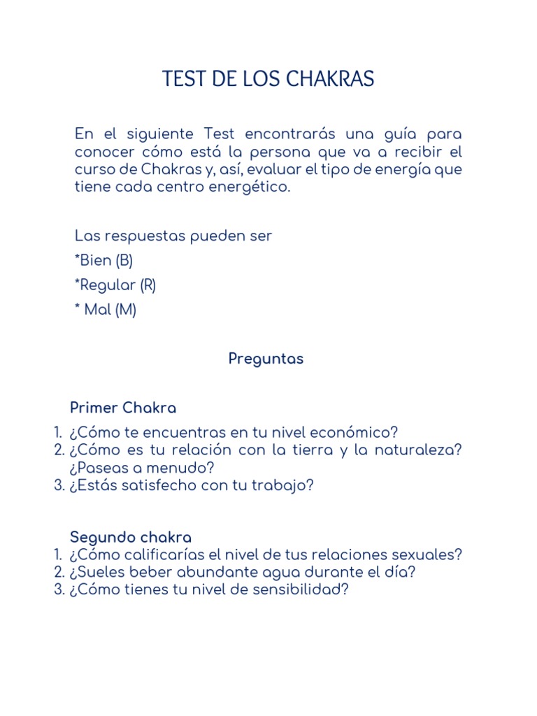 Chakra Test Pdf – Test Chakras En Français – XJGO