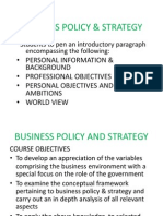 Business Policy & Strategy Course Intro