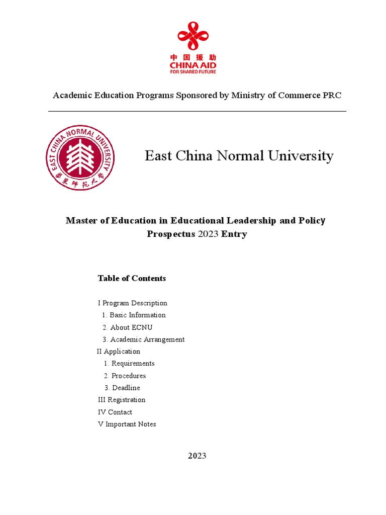 13-2023 Master Program of Education (East China Normal University ...