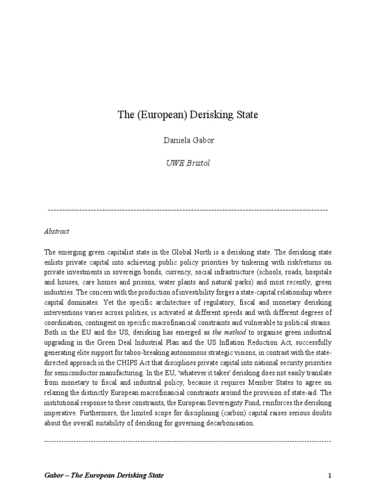The European Derisking State Explained | PDF | European Central Bank ...