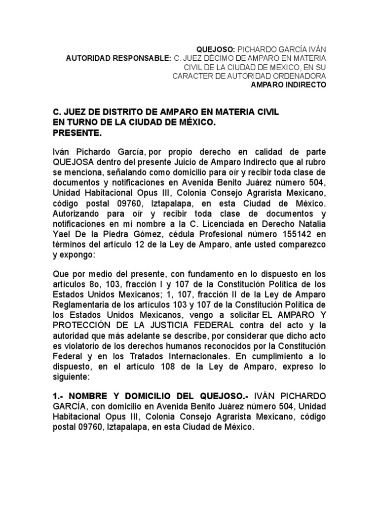 Amparo Indirecto | PDF | México | Caso de ley