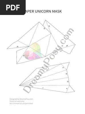 DreamyPosy.com -3d Unicorn Mask, Free Template-1-9