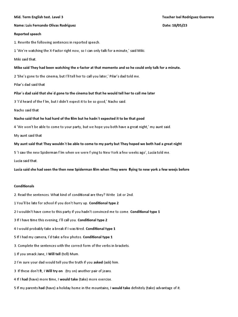 Level 3 English Midterm Test Guide | PDF | Linguistics