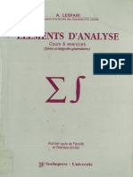 Ahmed Lesfari - Eléments D'analyse - Cours Et Exercices - Séries Et Intégrales Généralisées-Sochepress (1991)