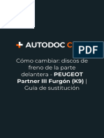 Cómo Cambiar - Discos de Freno de La Parte Delantera - PEUGEOT Partner III Furgón (K9) - Guía de Sustitución 2