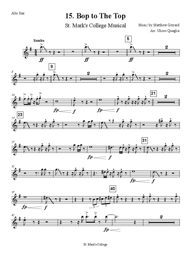 Bop to the top alto sax pdf