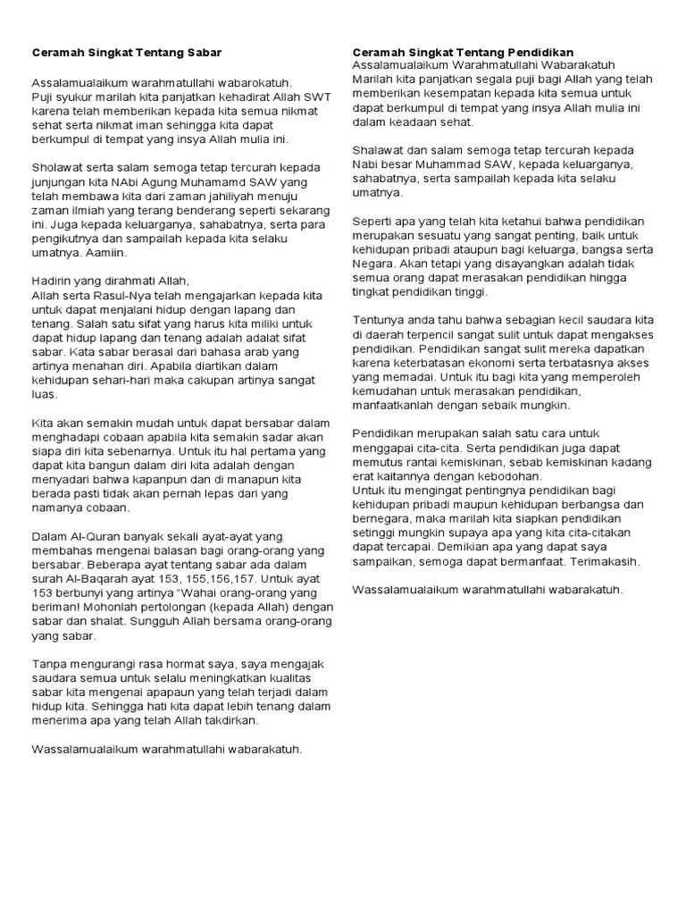 Kumpulan Ceramah Singkat PDF