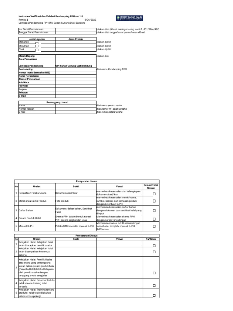 Instrumen Validasi PPH Manual 2022 | PDF