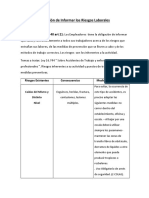 Obligación de Informar Los Riesgos Laborales: Decreto Supremo #40 Art 21