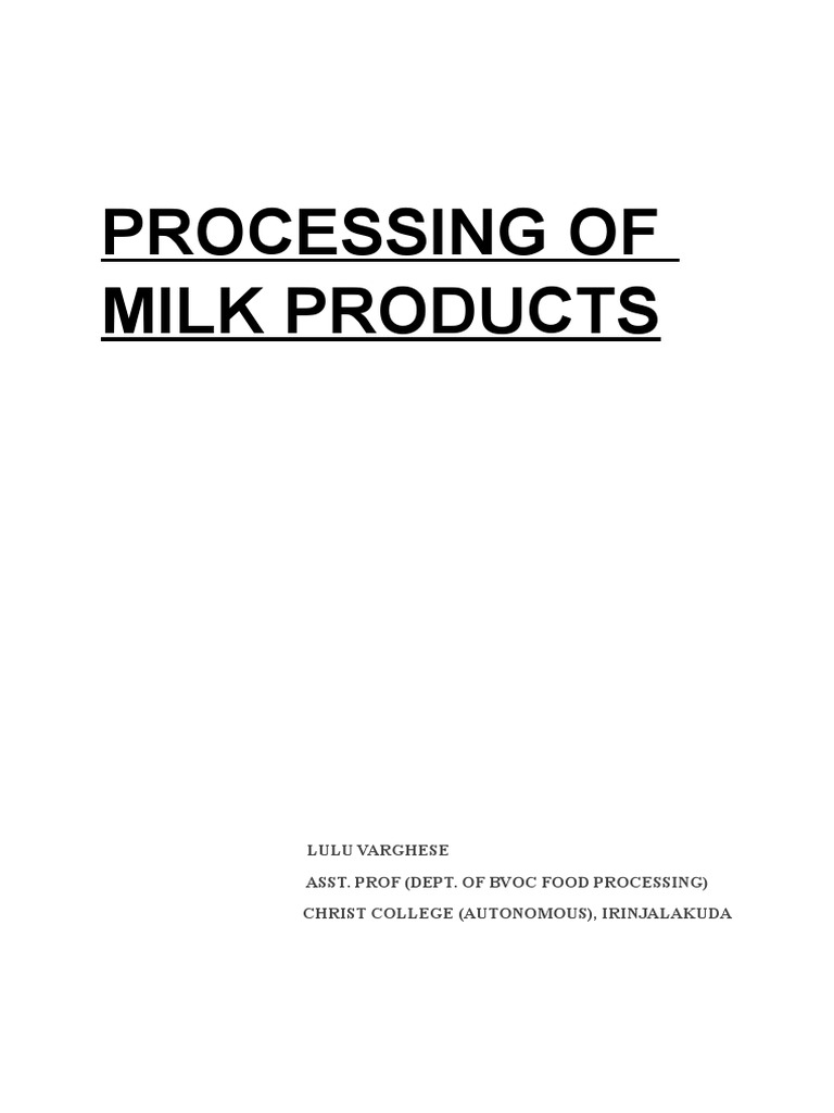 Milk Products PDF