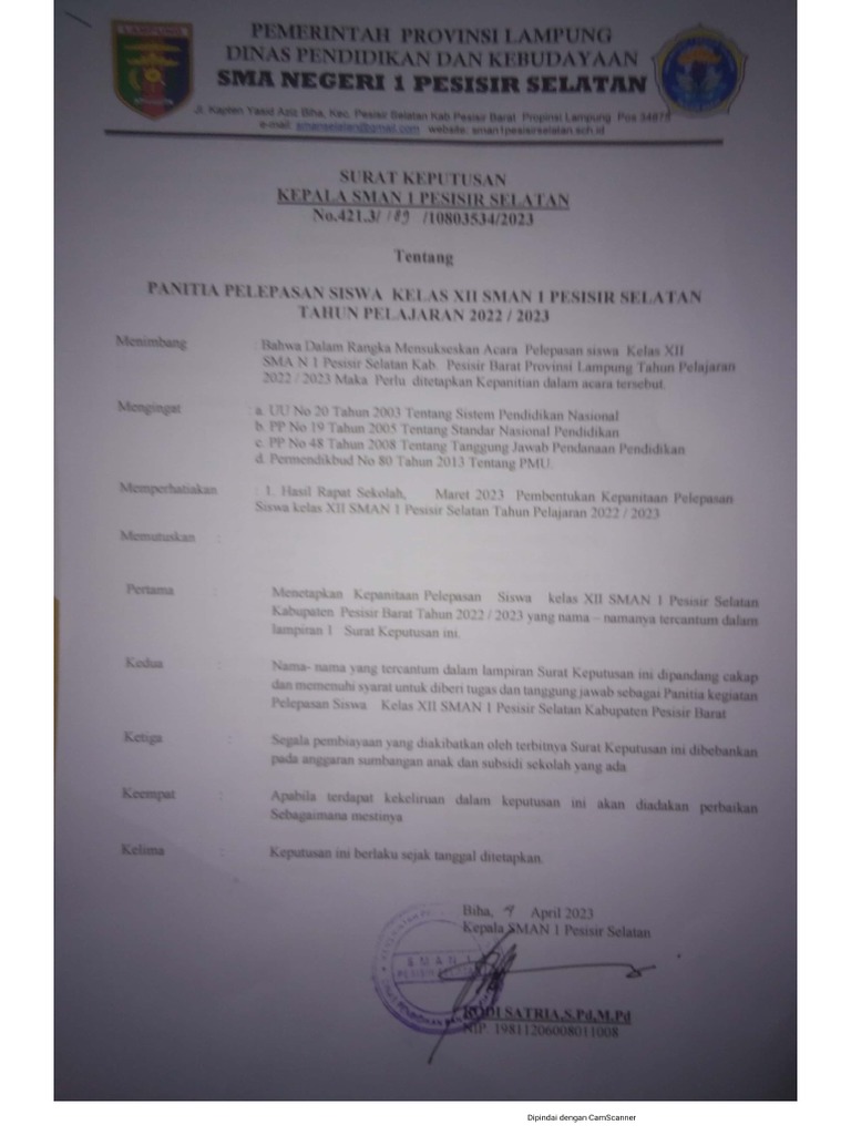 Sk. Pelepasan Kelas XII | PDF