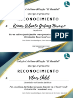 Copia de Copia de Certificado ReconocImiento Geométrico Azul y Amarillo