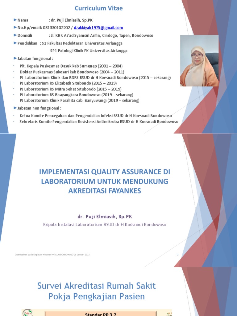 Implementasi Quality Assurance Di Laboratorium Untuk Mendukung