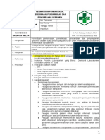 Sop Permintaan Pemeriksaan. Penerimaan Spesimen, Pengambilan Dan Penyimpanan Spesimen