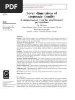 Download TC Melewar Elif Karaosmanoglu 2006 Seven Dimensions of Corporate Identity a Categorisation From the Practitioners Perspectives European Journal of Marketing Vol 40 Iss 78 Pp846 - 869 by Siti Sarah Zolkifli SN64776669 doc pdf