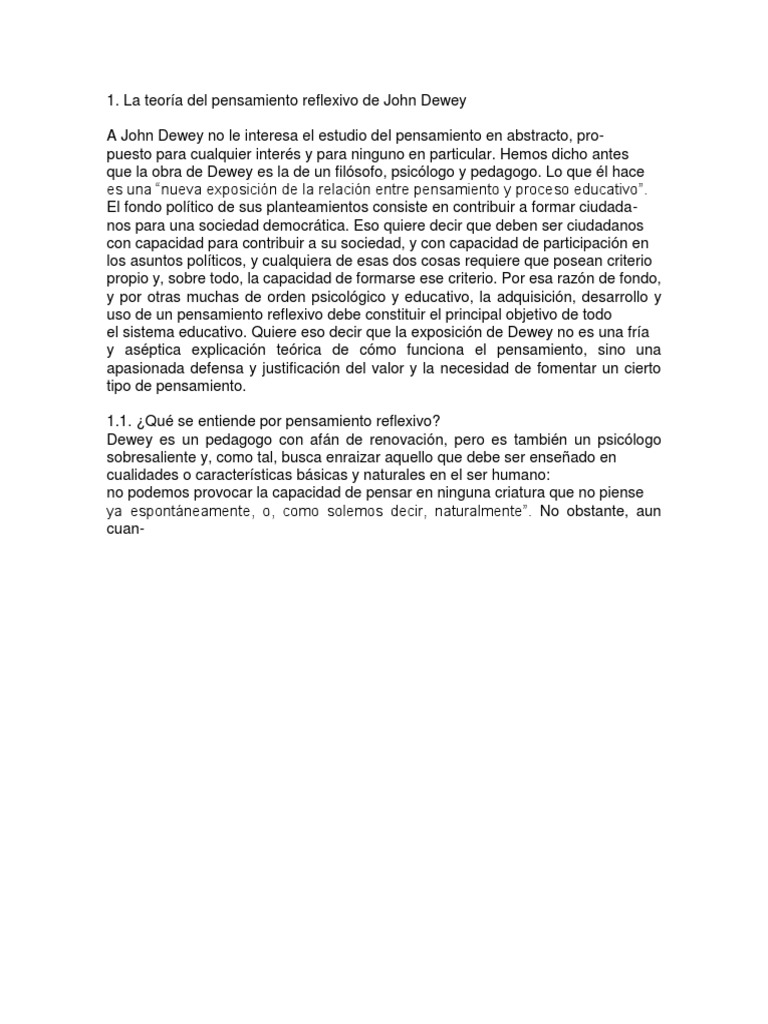 Dewey | PDF | Pensamiento | John Dewey